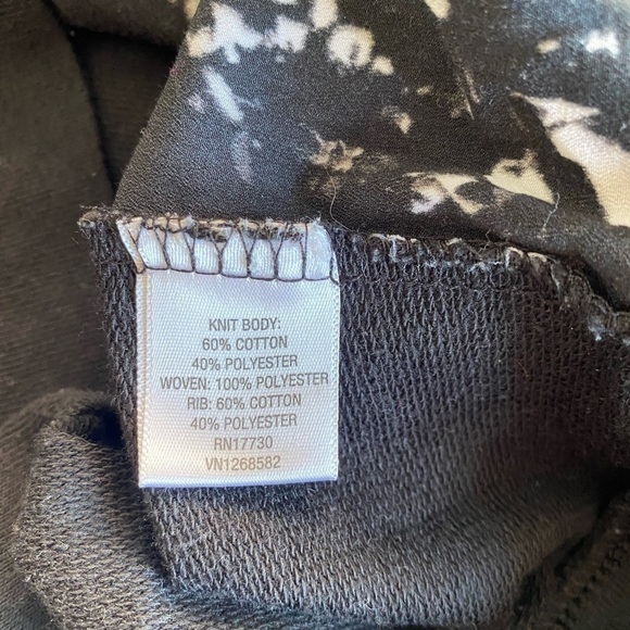 Converse Kids One Star Pullover Black White Block Print Long Sleeve Top - Picture 5 of 5